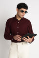 Premium Solid Casual Shirt Maroon