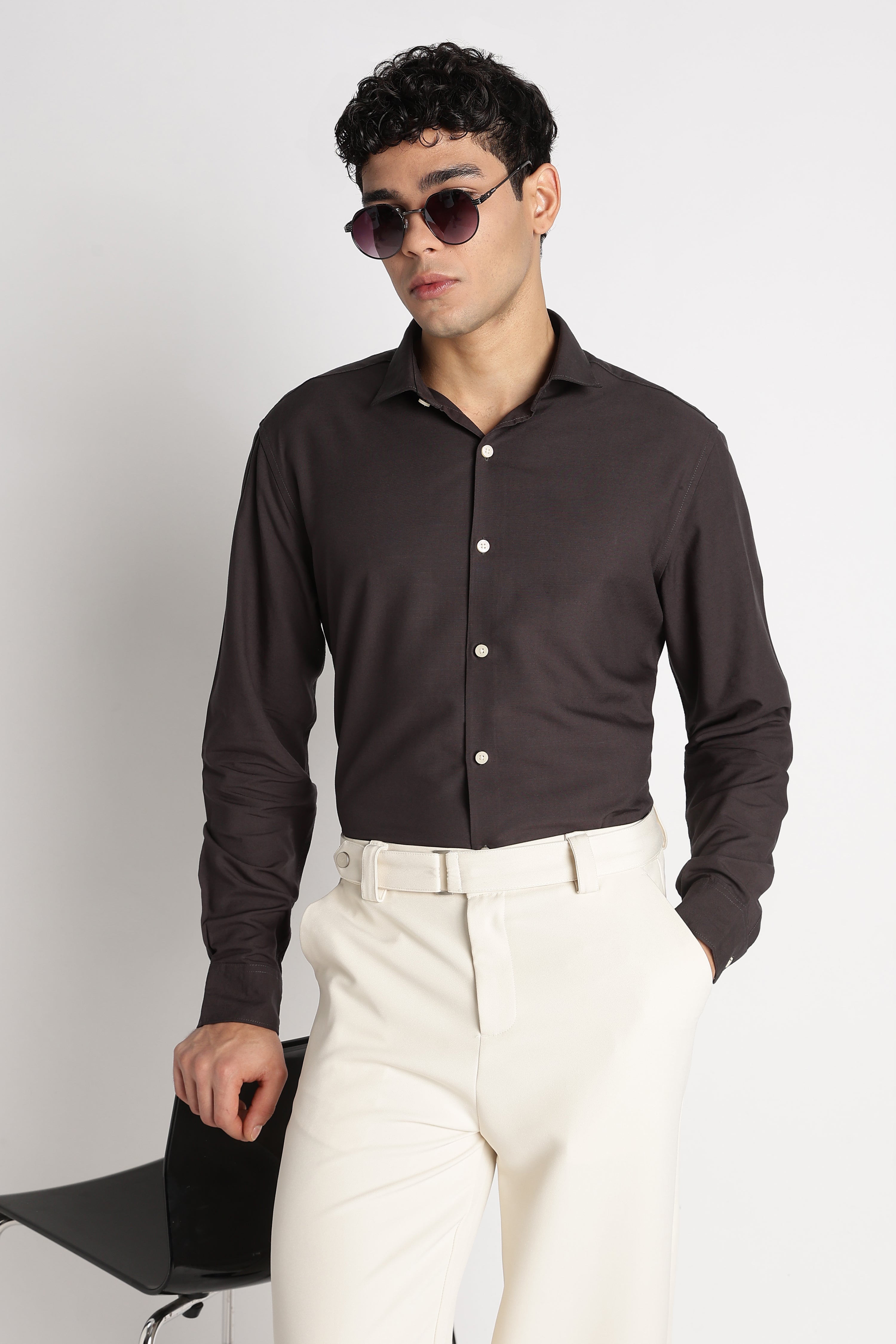 Premium Solid Casual Shirt Dk Green