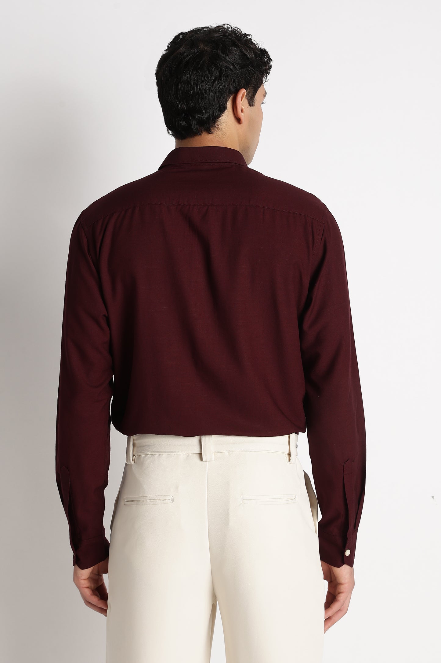 Premium Solid Casual Shirt Maroon