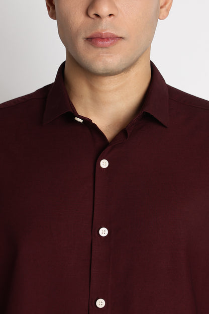 Premium Solid Casual Shirt Maroon