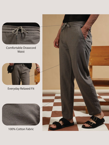 Loose Fit Drawcord Pants Grey