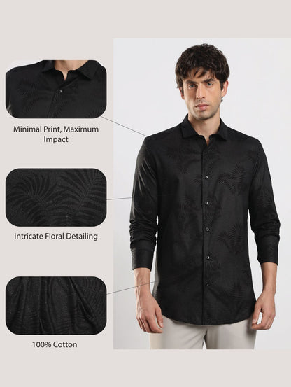 Glitter Print Shirt Black
