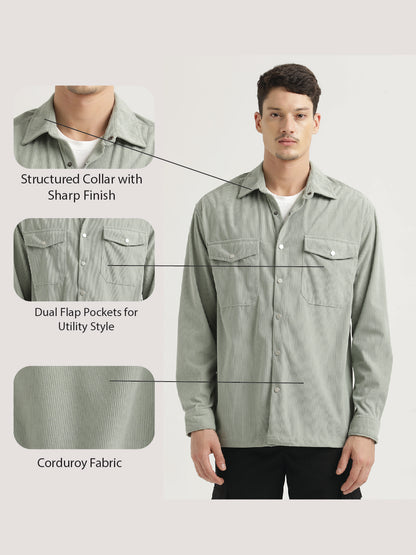 Corduroy Overshirt Lt Green