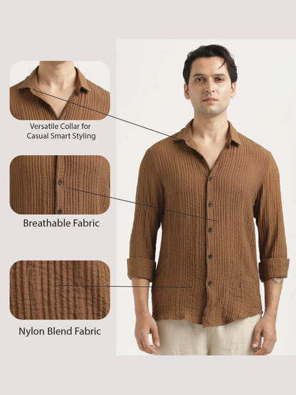 Feather Lite Nylon Shirt Brown