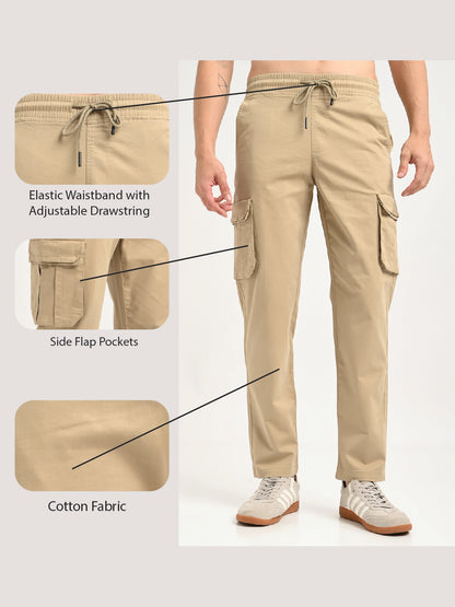 Cotton Cargo Trousers Beige