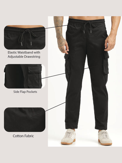 Cotton Cargo Trousers Black
