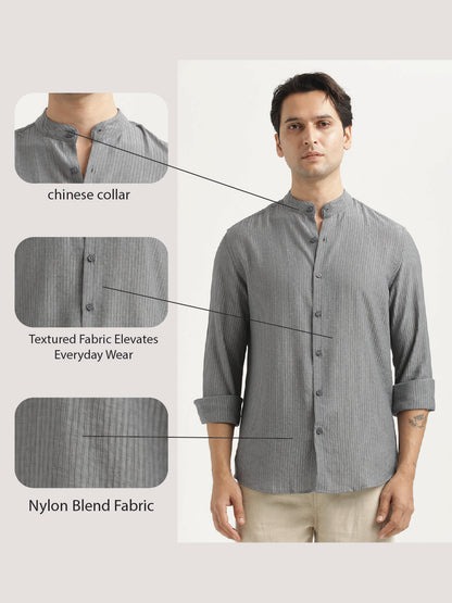 Textured Nylon Shirt Grey