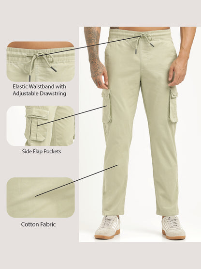 Cotton Cargo Trousers P Green