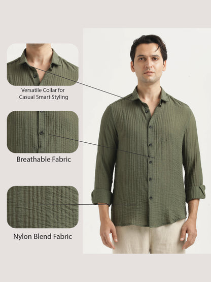 Feather Lite Nylon Shirt Green