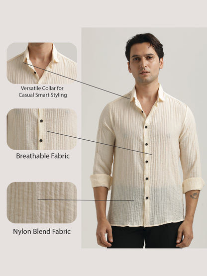 Feather Lite Nylon Shirt Cream