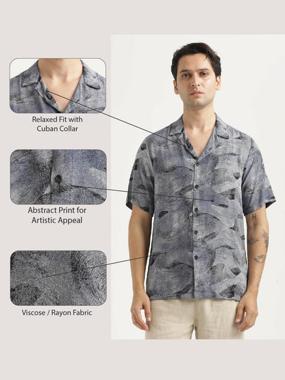 Printed Resort Shirt Navy