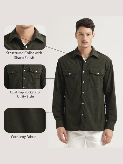 Corduroy Overshirt Green