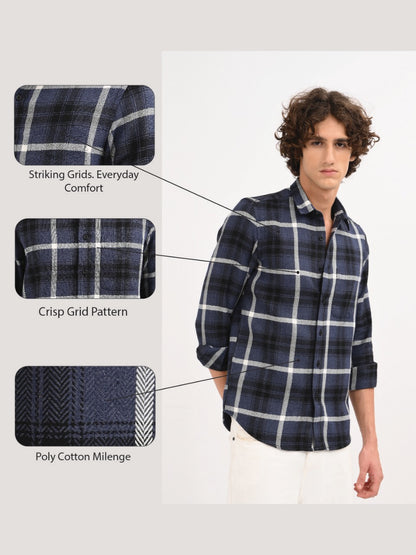 Check Shirt in Navy
