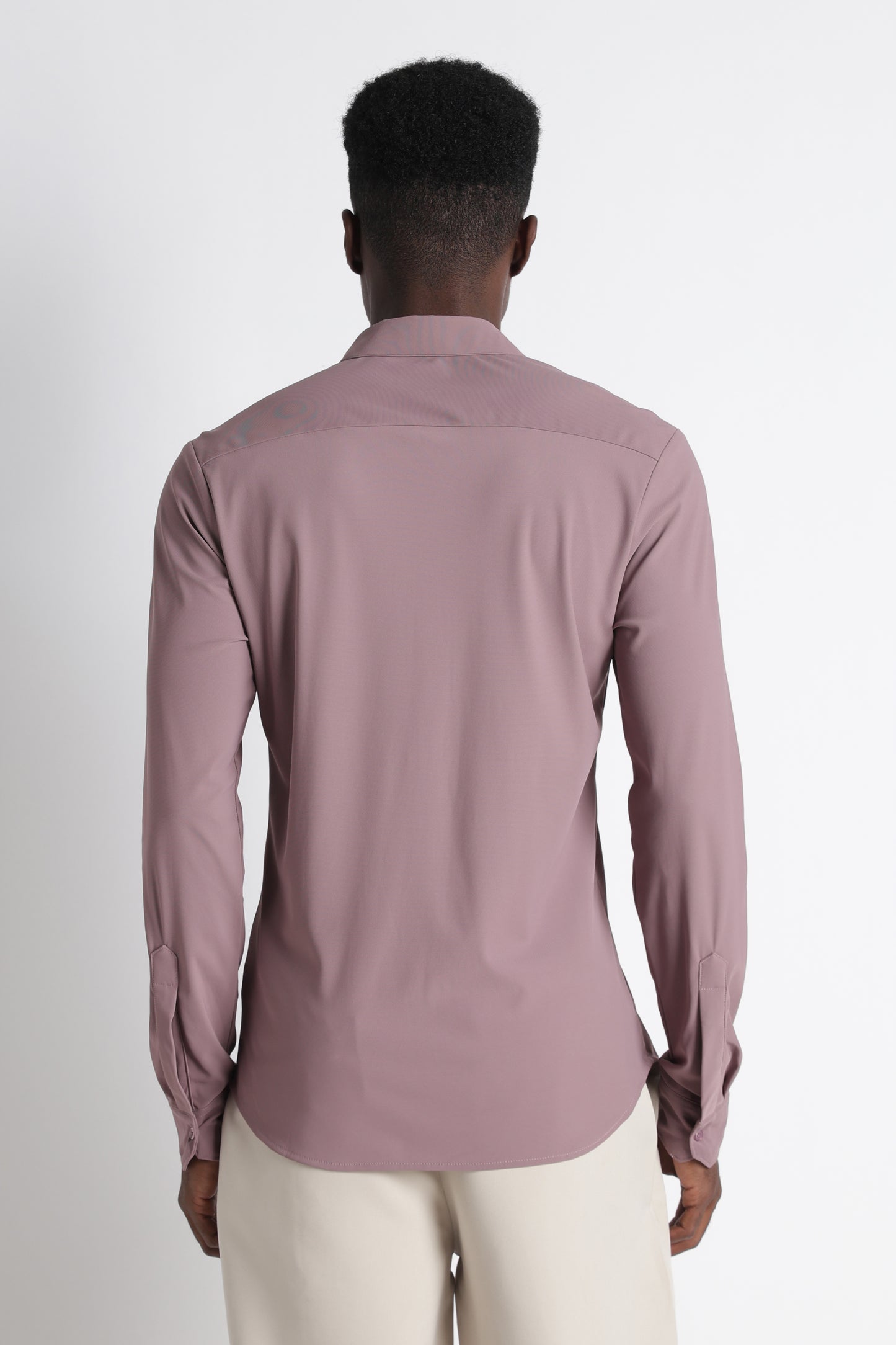 Premium Knitted Slim Fit Casual Shirt Pink