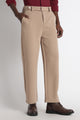 Modern Casual Trousers with Belt Detail Beige