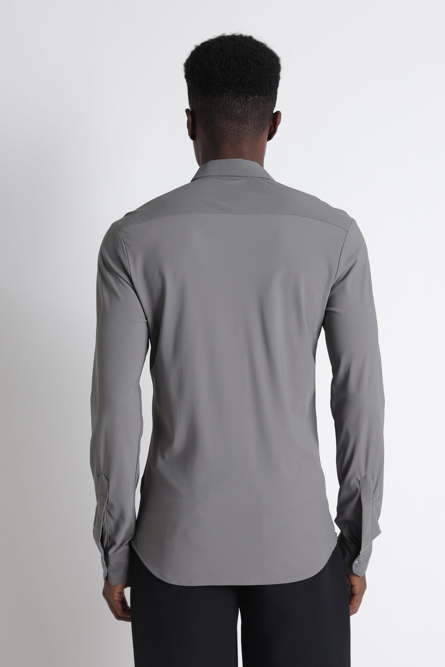 Premium Knitted Slim Fit Casual Shirt Grey