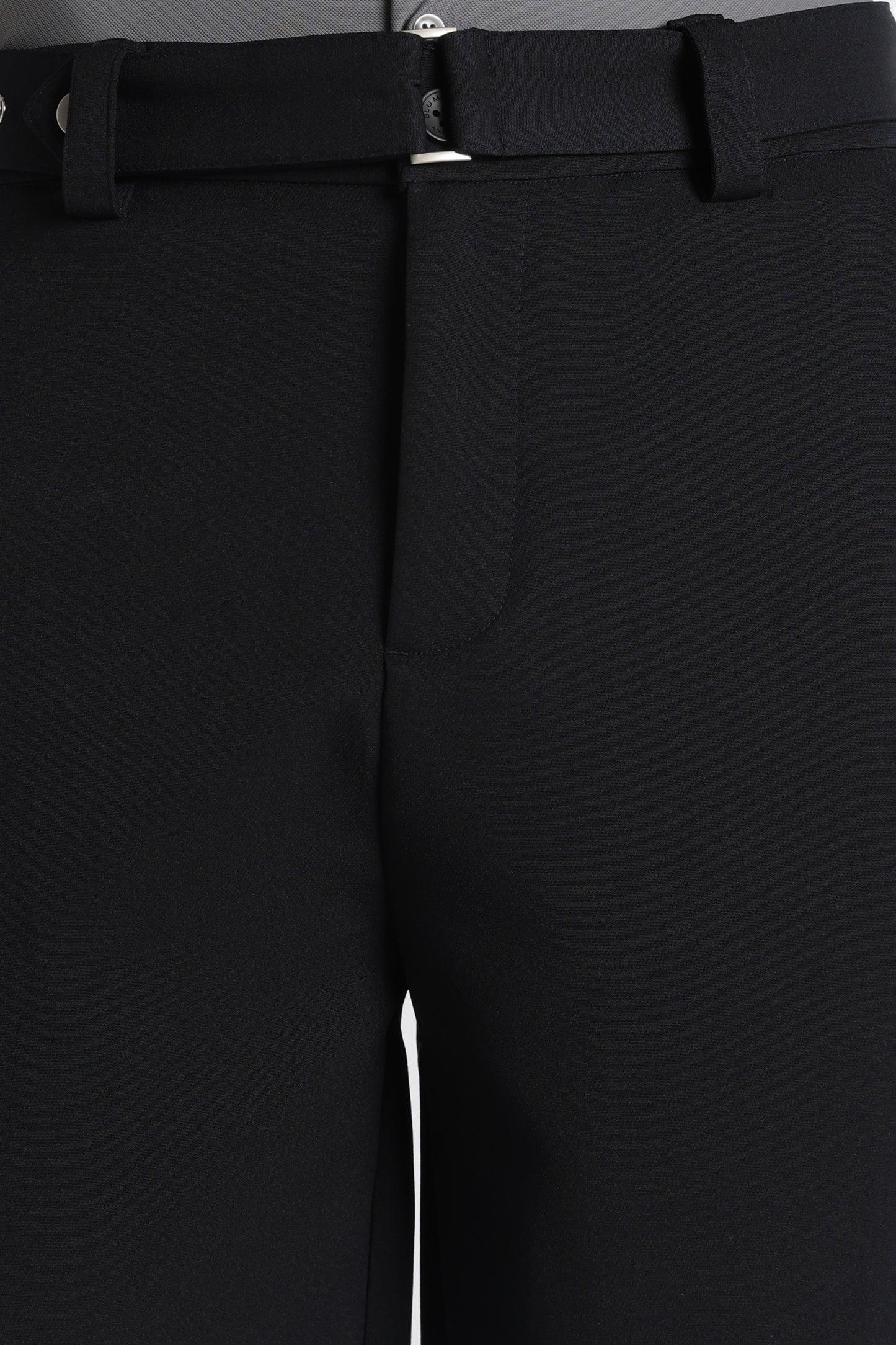 Modern Casual Trousers with Belt Detail Navy