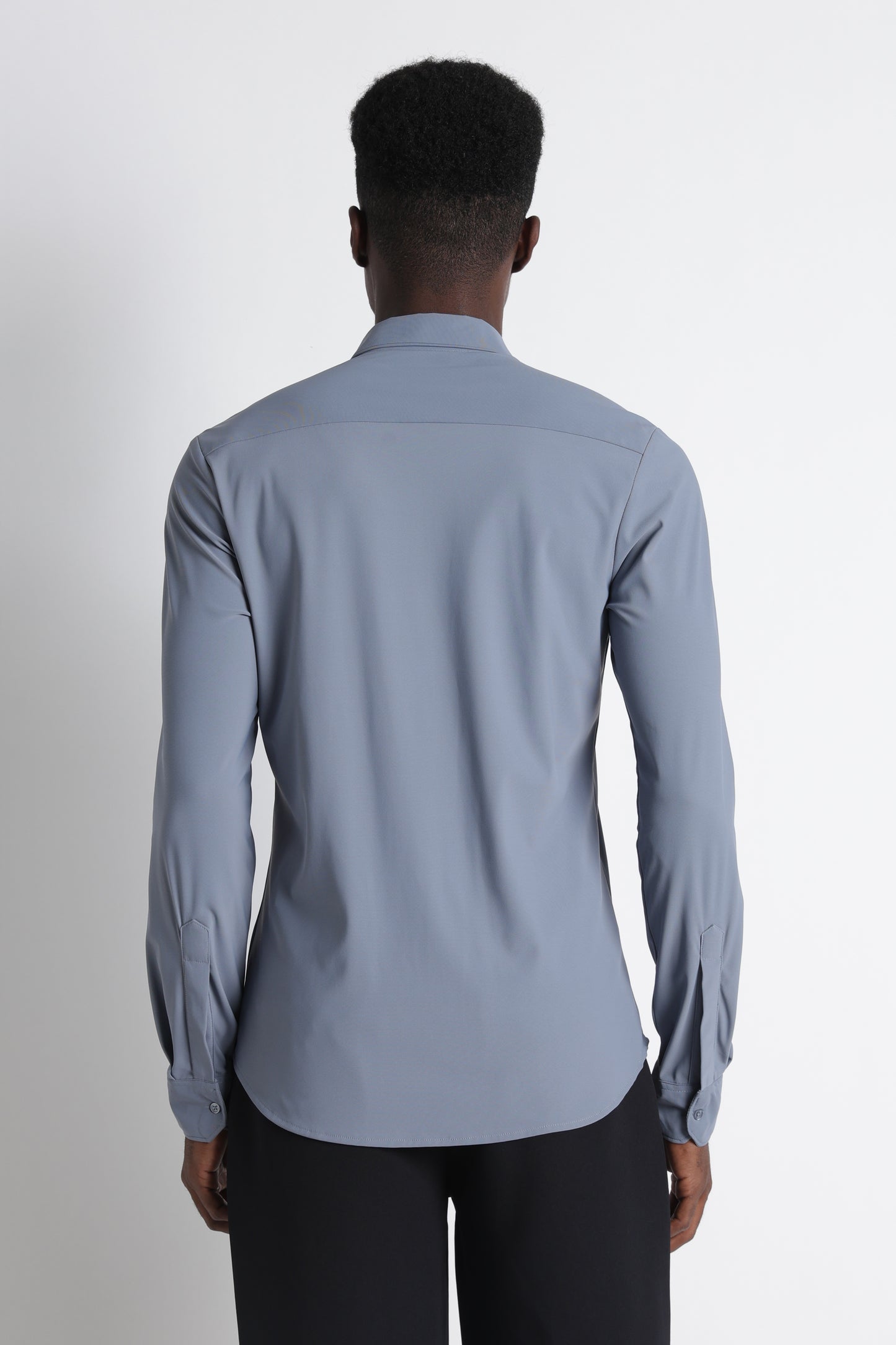 Premium Knitted Slim Fit Casual Shirt Blue