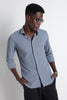 Premium Knitted Slim Fit Casual Shirt Blue
