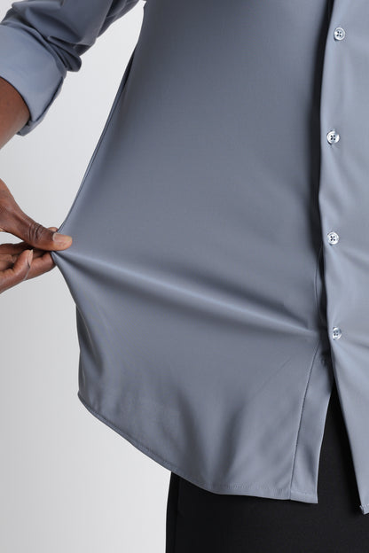 Premium Knitted Slim Fit Casual Shirt Blue