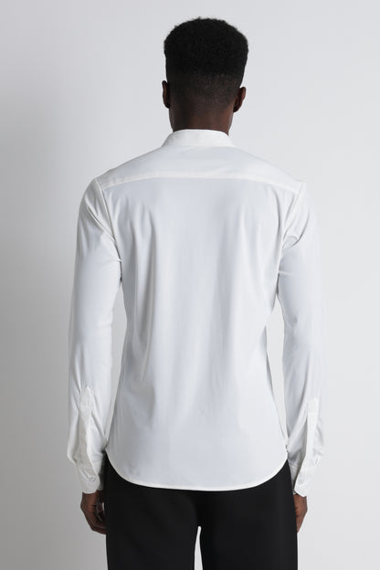 Premium Knitted Slim Fit Casual Shirt White