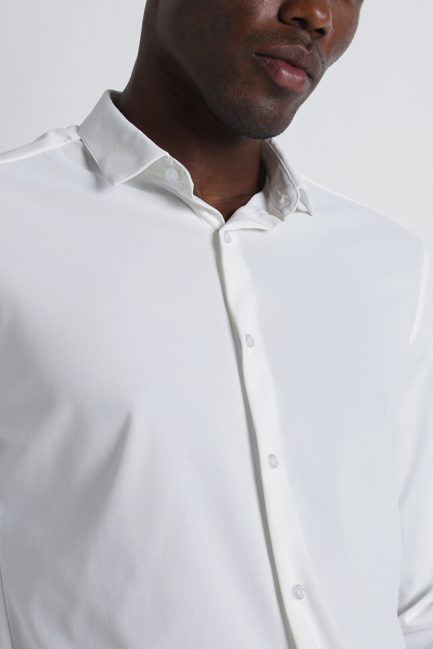 Premium Knitted Slim Fit Casual Shirt White