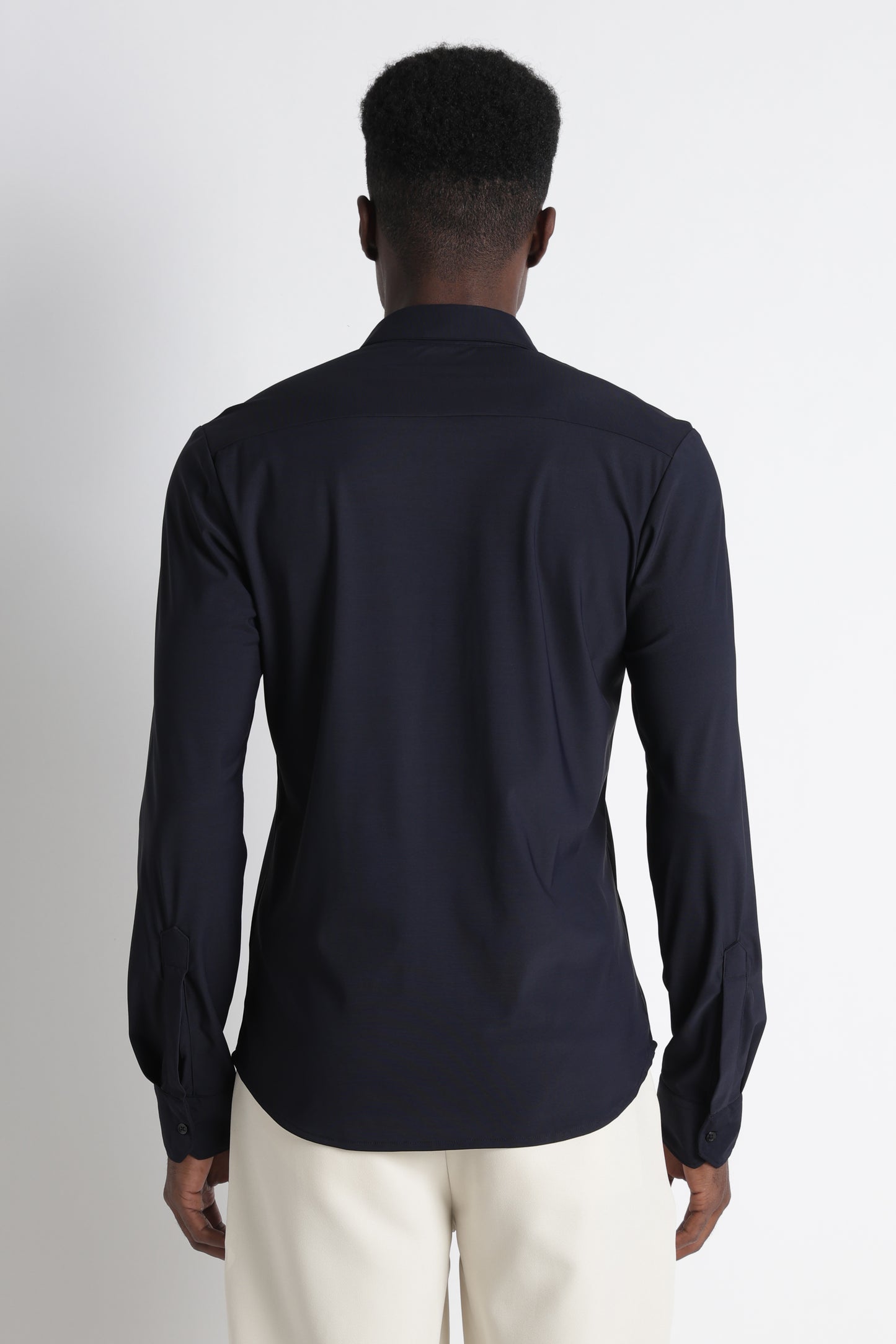 Premium Knitted Slim Fit Casual Shirt Navy