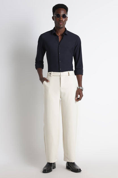 Premium Knitted Slim Fit Casual Shirt Navy