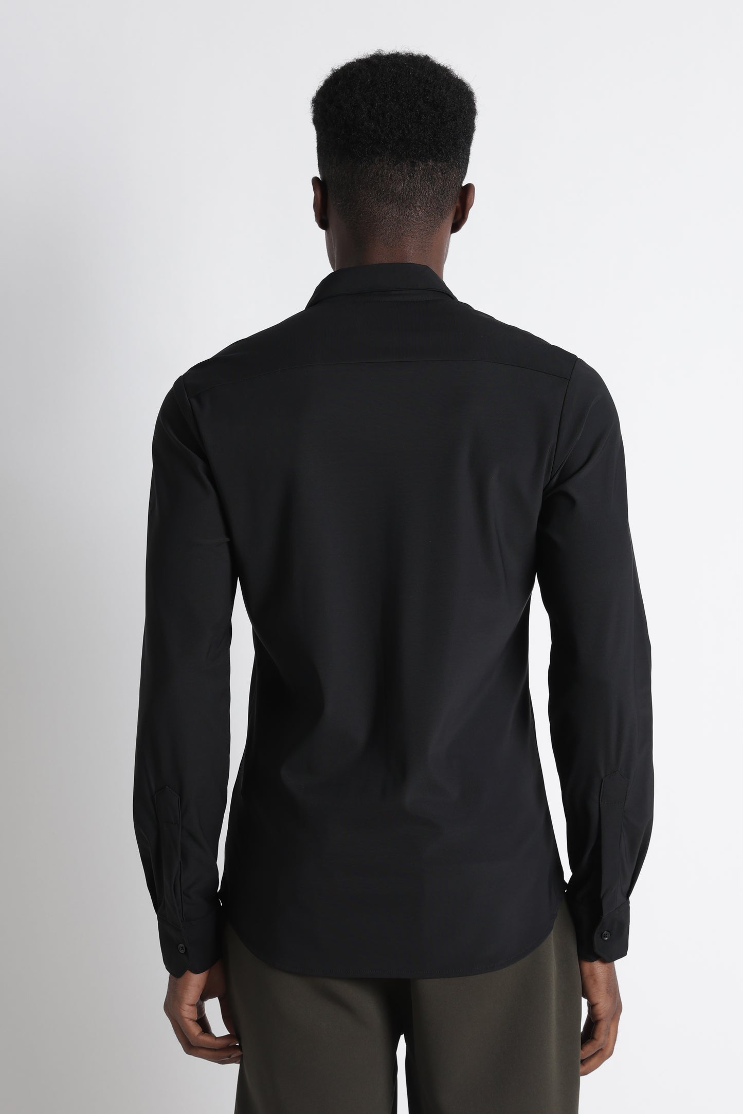 Premium Knitted Slim Fit Casual Shirt Black