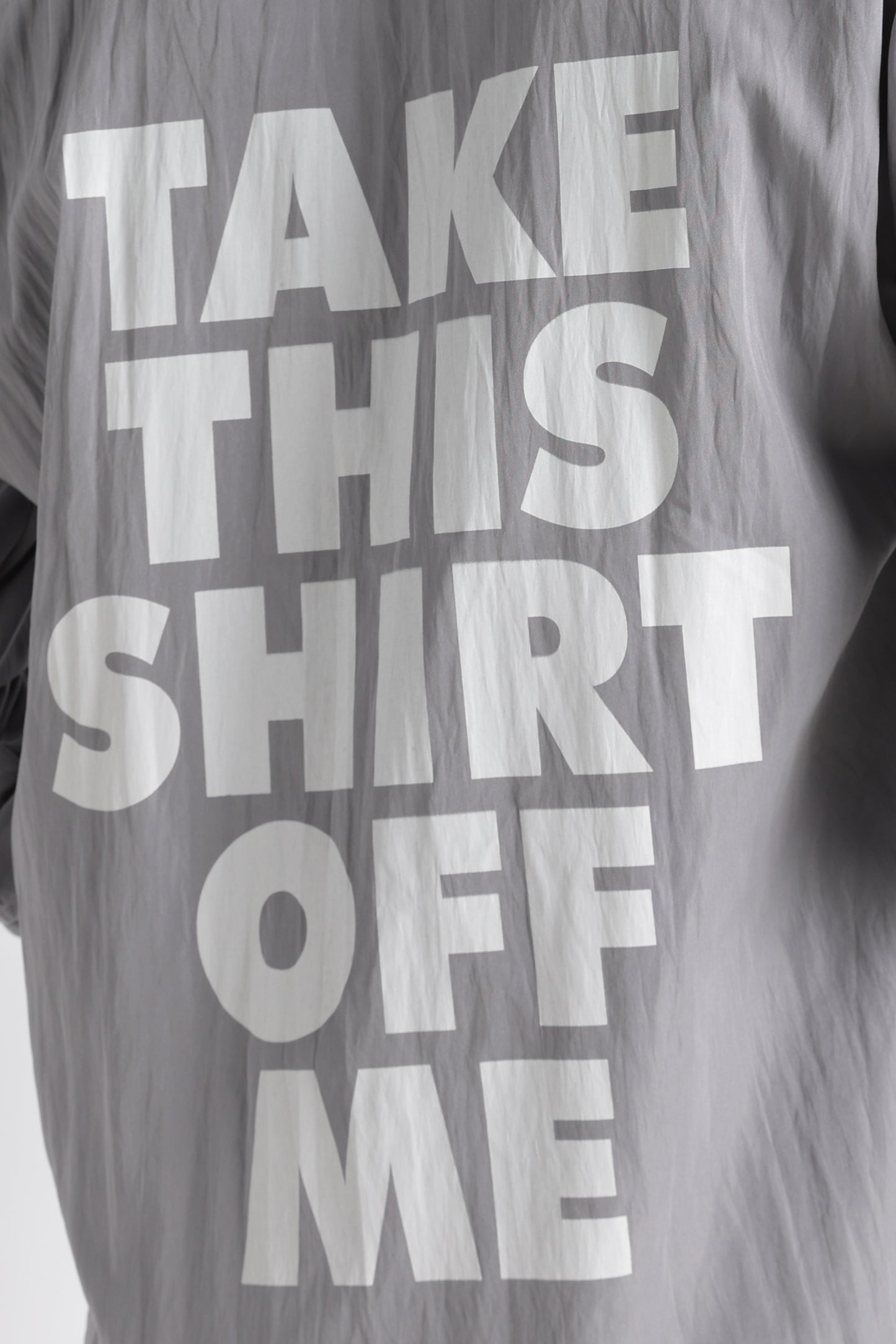 Back Graphic Slim Fit Casual Shirt Grey