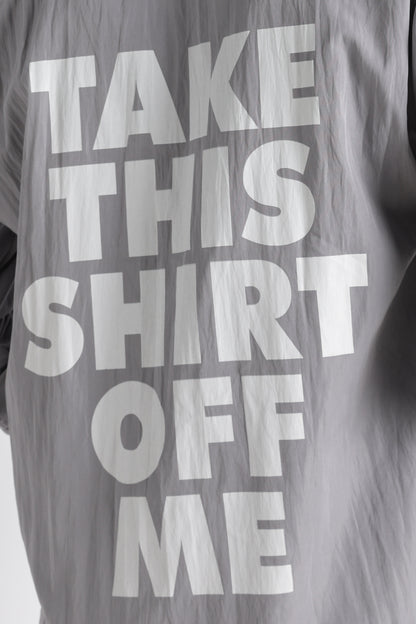 Back Graphic Slim Fit Casual Shirt Grey