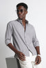 Back Graphic Slim Fit Casual Shirt Grey