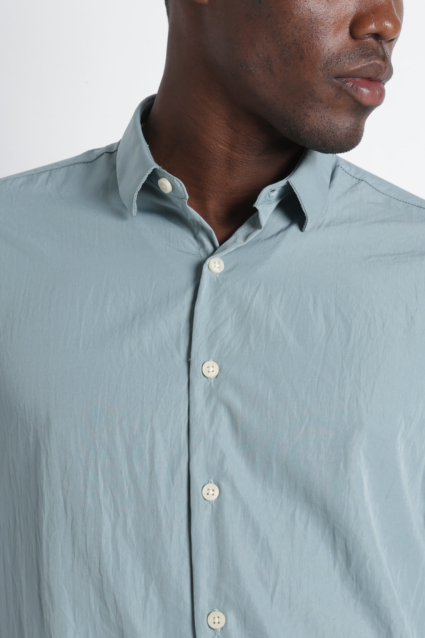 Back Graphic Slim Fit Casual Shirt Sea Green
