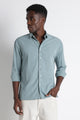 Back Graphic Slim Fit Casual Shirt Sea Green
