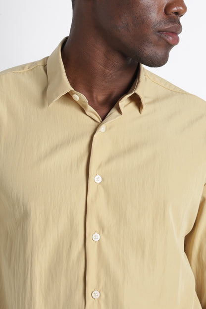 Back Graphic Slim Fit Casual Shirt Yellow