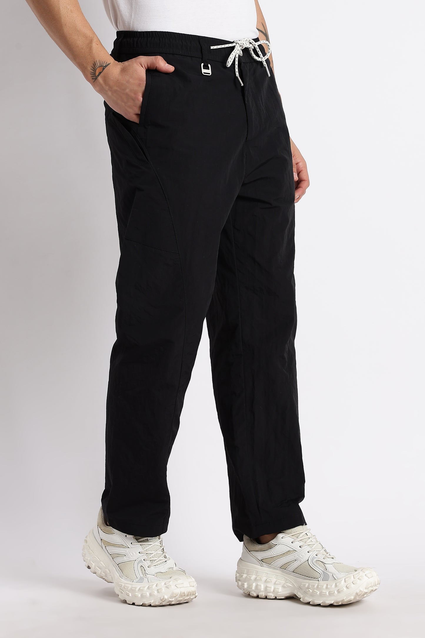 Streetwear Utility Drawcord Bottoms Black