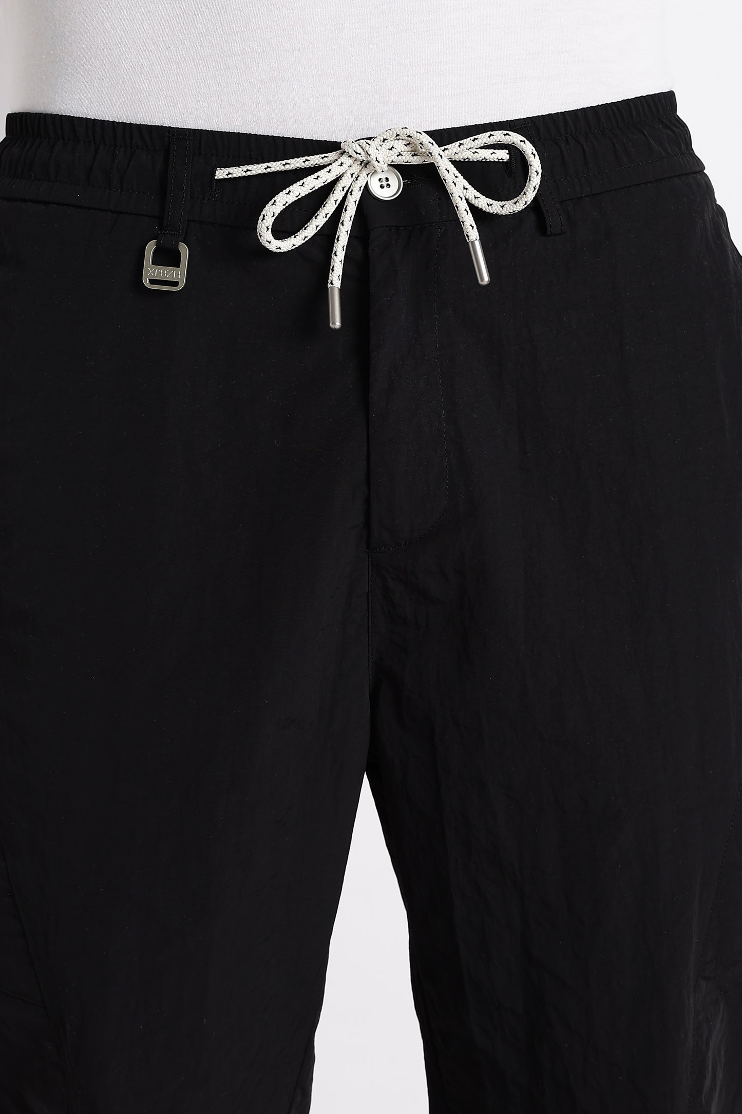 Streetwear Utility Drawcord Bottoms Black