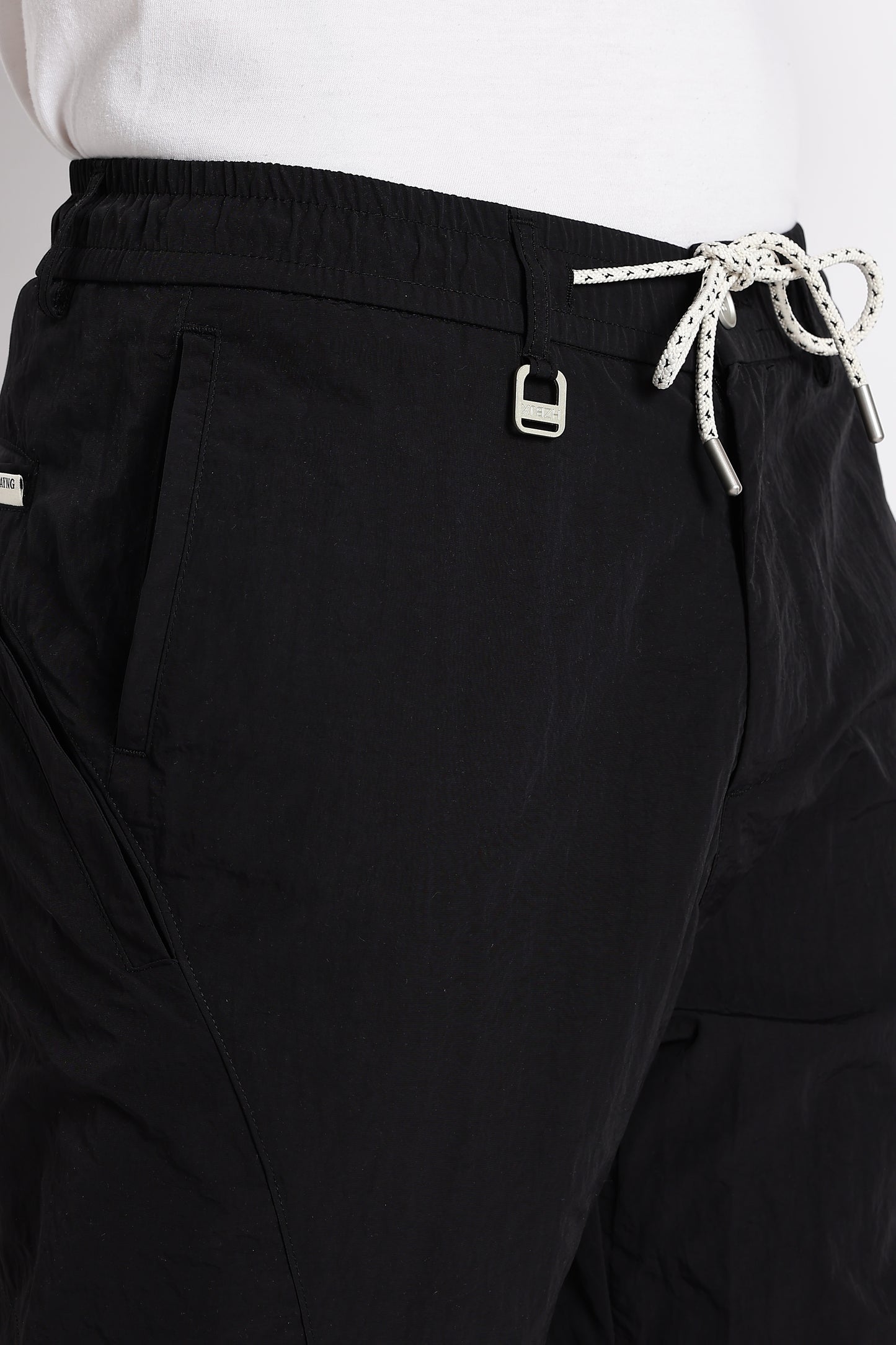 Streetwear Utility Drawcord Bottoms Black