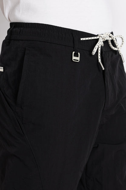 Streetwear Utility Drawcord Bottoms Black