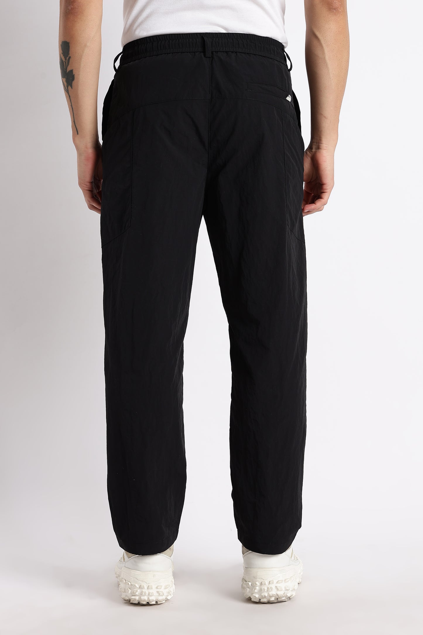 Streetwear Utility Drawcord Bottoms Black