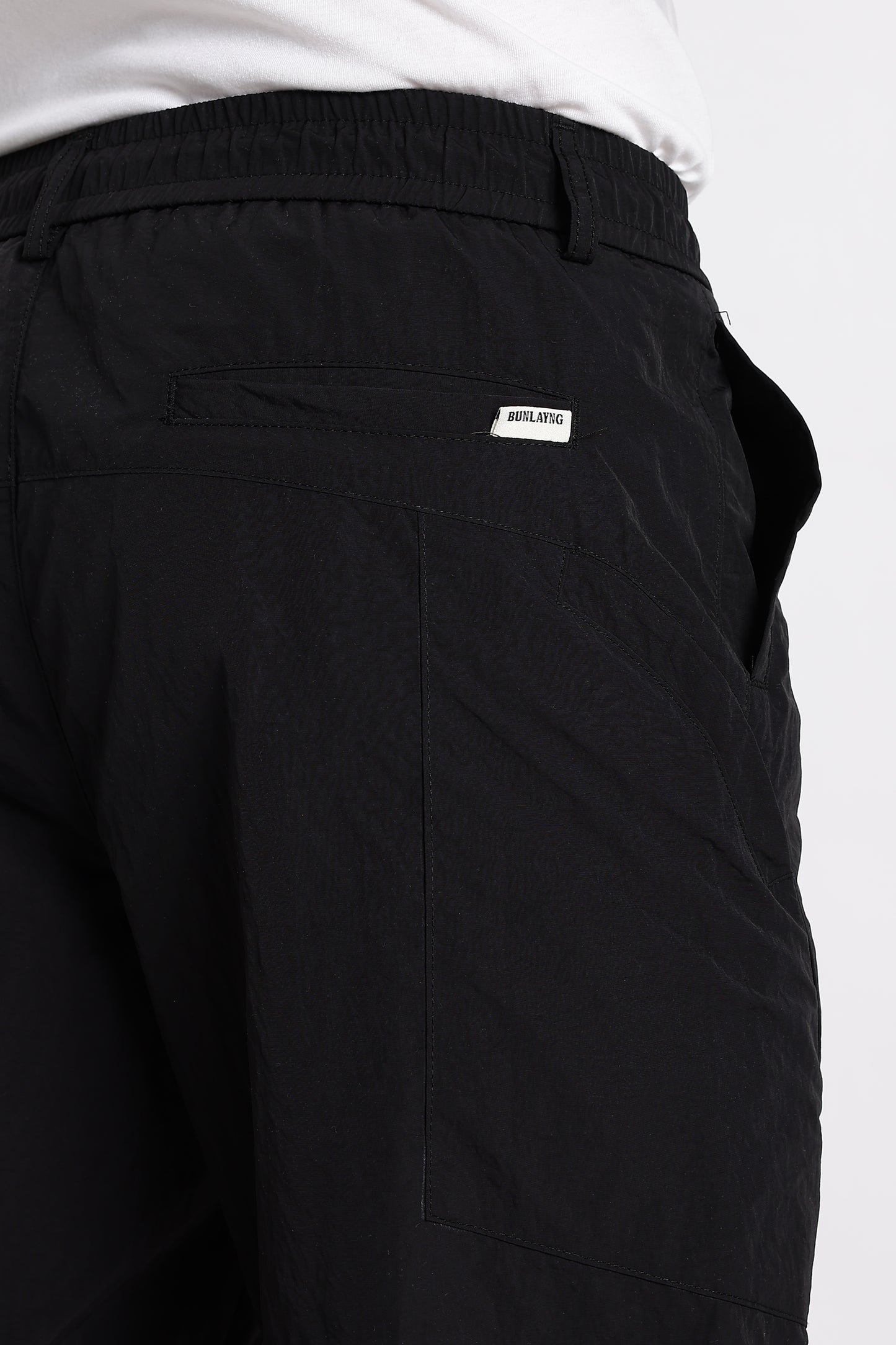 Streetwear Utility Drawcord Bottoms Black