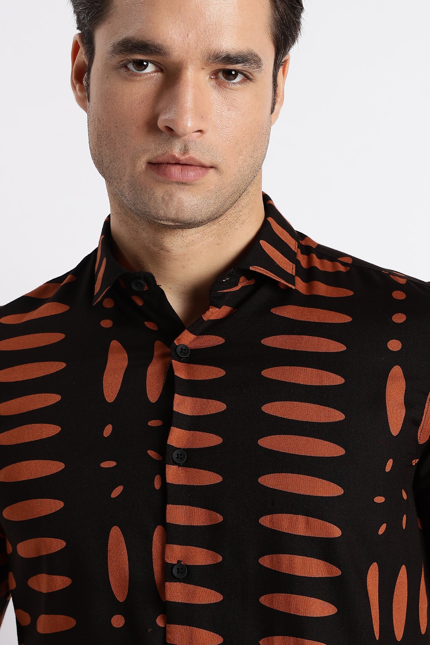 Midnight Ember Printed Shirt Black