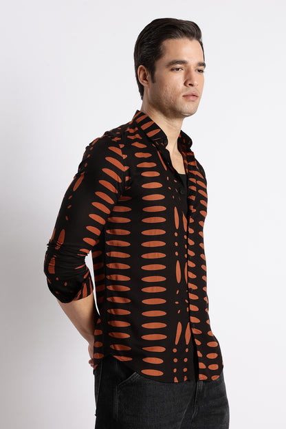 Midnight Ember Printed Shirt Black