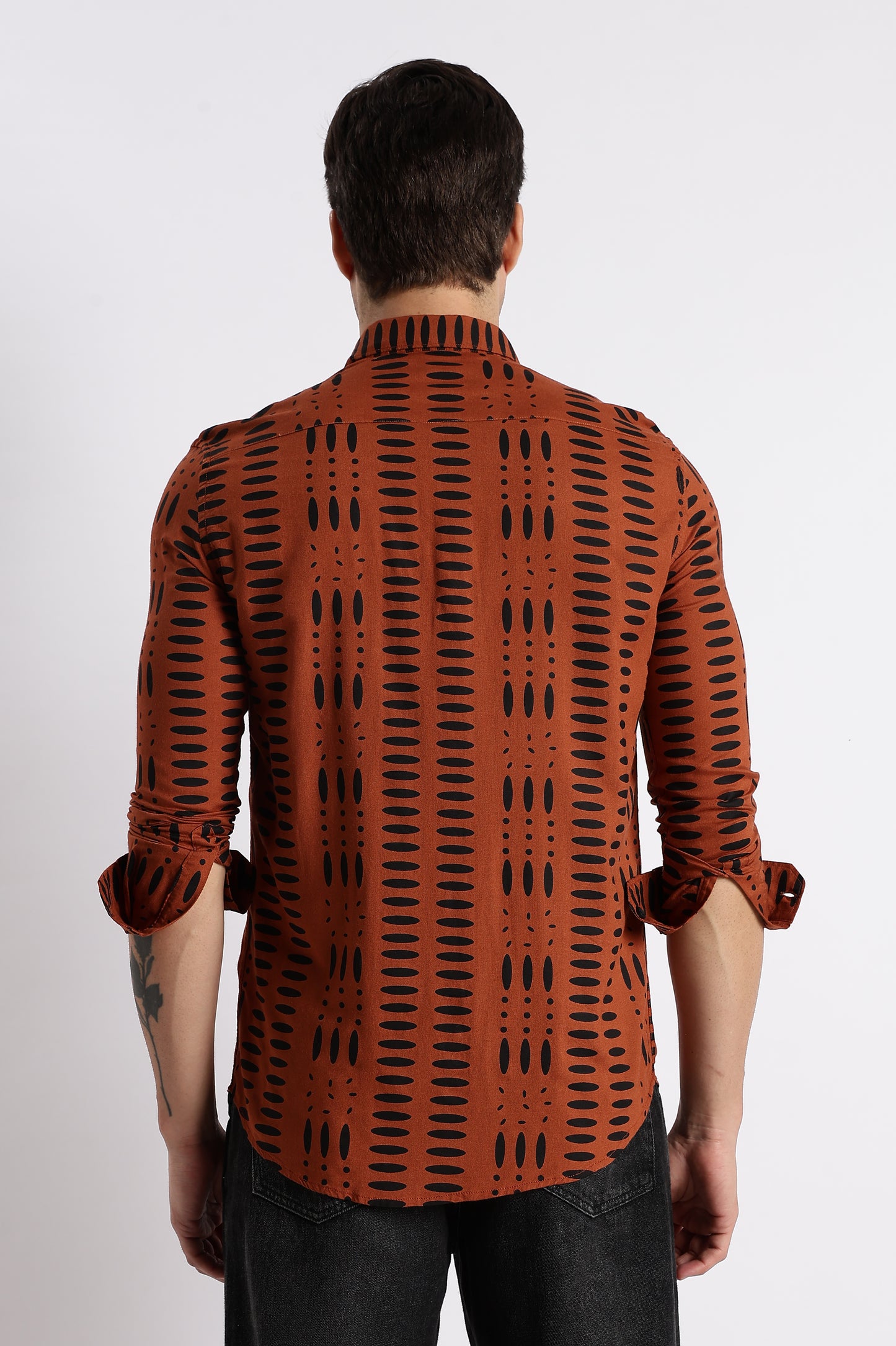Midnight Ember Printed Shirt Brown