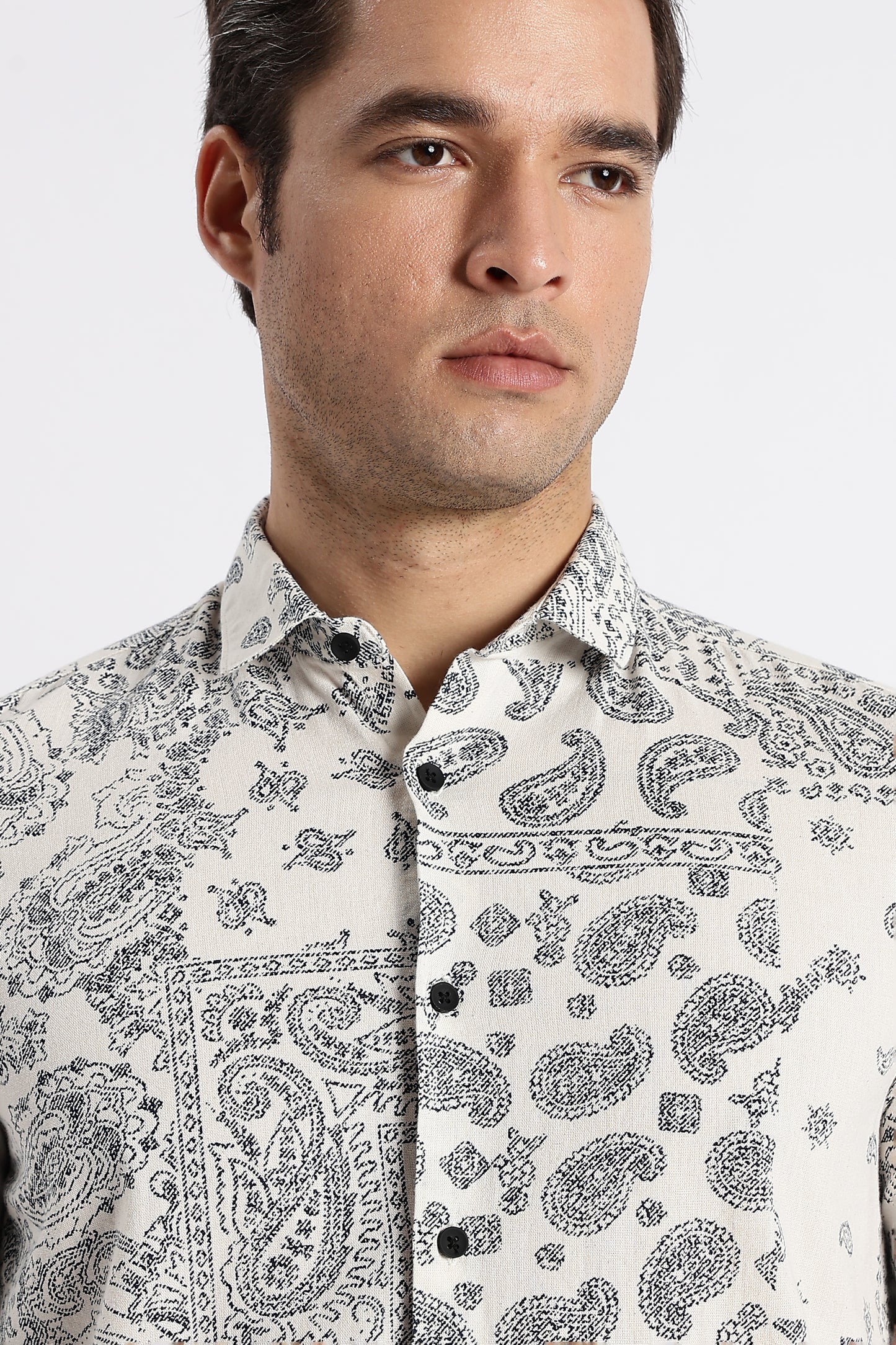 Paisley Print Shirt Off Navy