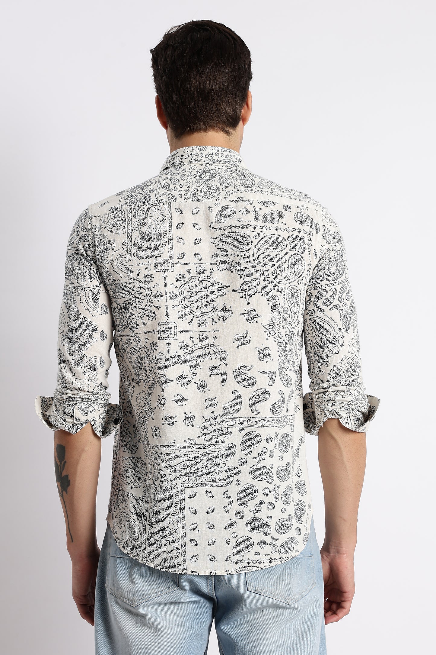 Paisley Print Shirt Off Navy