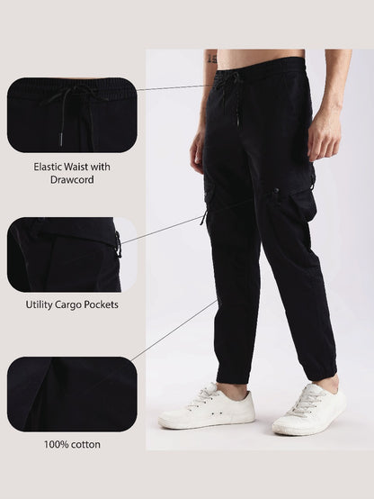 Slim Fit Cargo Pants Black