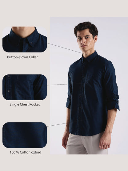 Cotton Oxford Solid Shirt Royal Blue