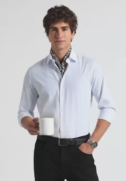 Classic Dobby Solid Shirt Blue