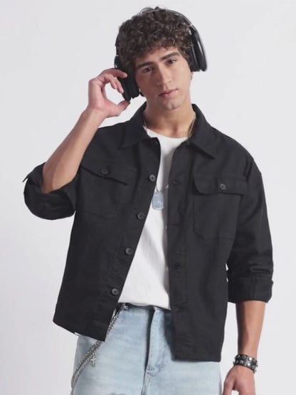 Everyday Layering Shacket Black